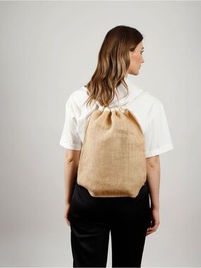 JUTE DRAWSTRING BACKPACK unisex